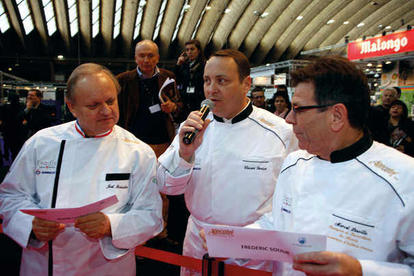 Joël Robuchon, Vincent Ferniot et Marcel Lesoille 2012 DR - Nicexpo